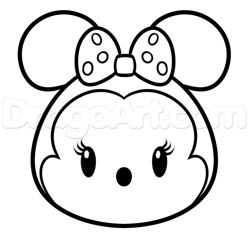 How to Draw Tsum Tsum Minnie Mouse, Step by Step, Disney ...