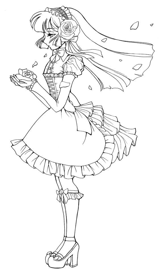 anime school girls coloring pages - Clip Art Library