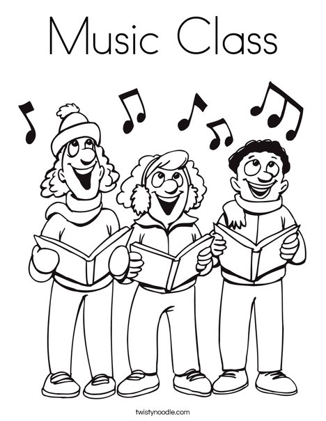 Music Class Coloring Page - Twisty Noodle