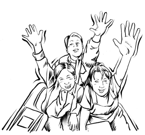 Family On The Roller Coaster coloring page | Free Printable ...