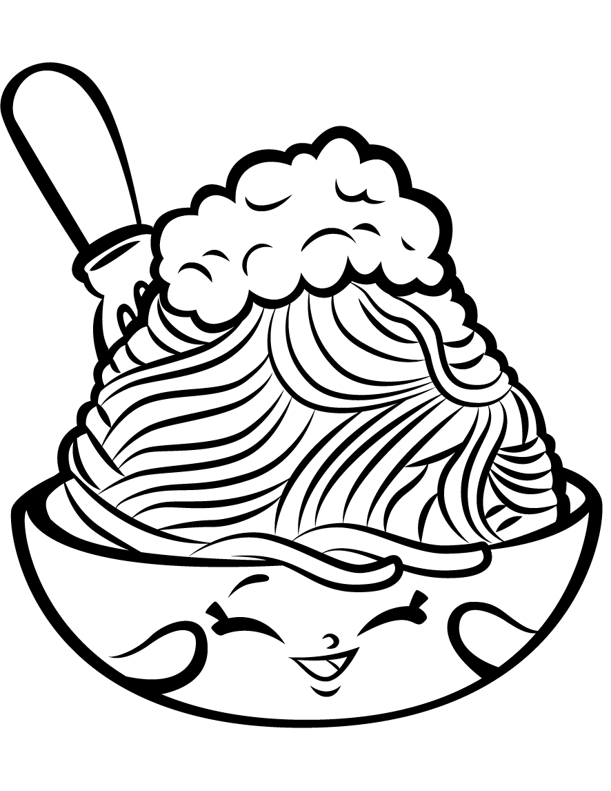 Lovely Pasta Coloring Page - Free Printable Coloring Pages for Kids