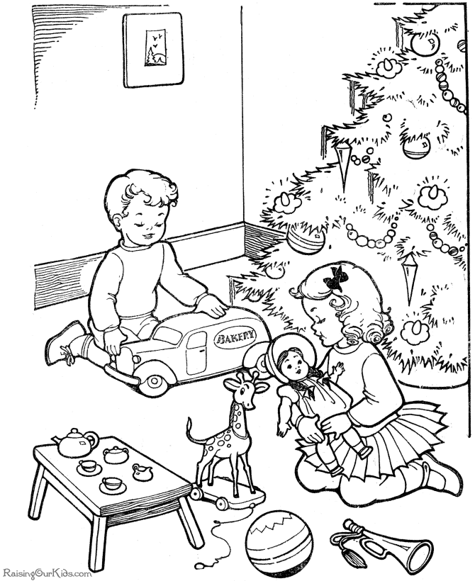 20 Retro Christmas Coloring Pages - Free Printable Coloring Pages