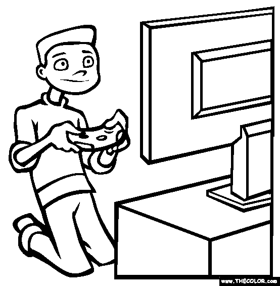 playing video games coloring pages - Clip Art Library