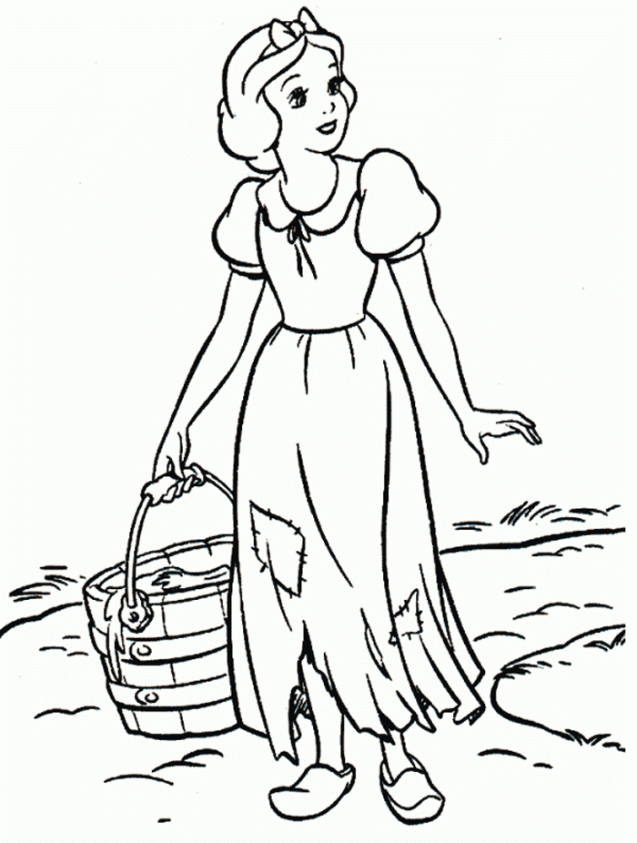 snow white cleaning coloring pages - Clip Art Library