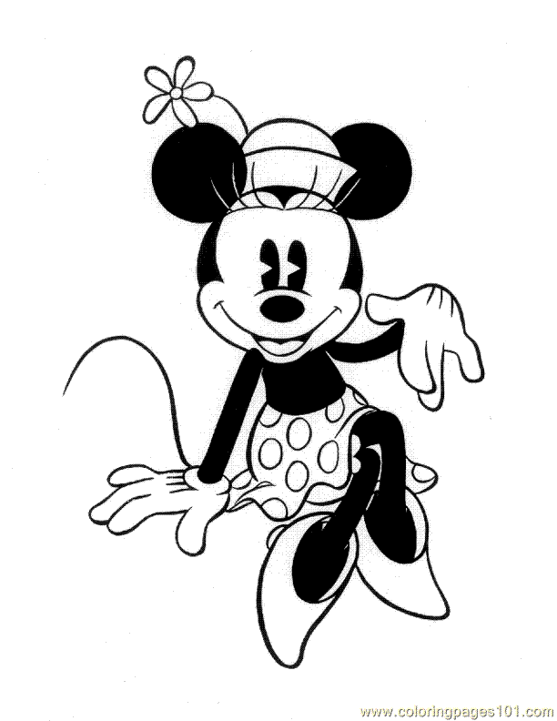 Coloring Pages Minnie Mouse 004 (Cartoons > Minnie Mouse) - free 