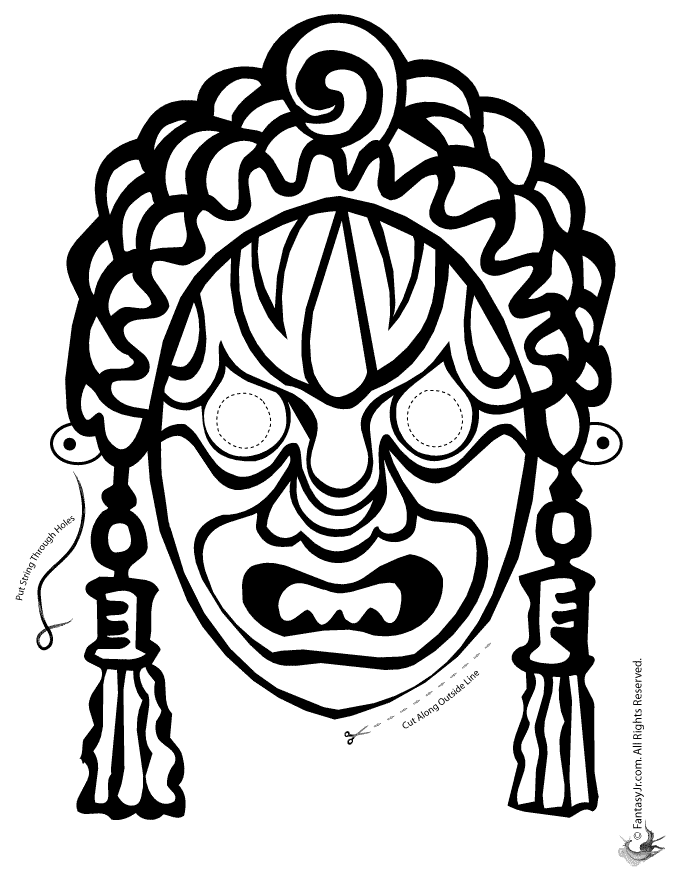 masks or fantasy of peru Colouring Pages (page 3)