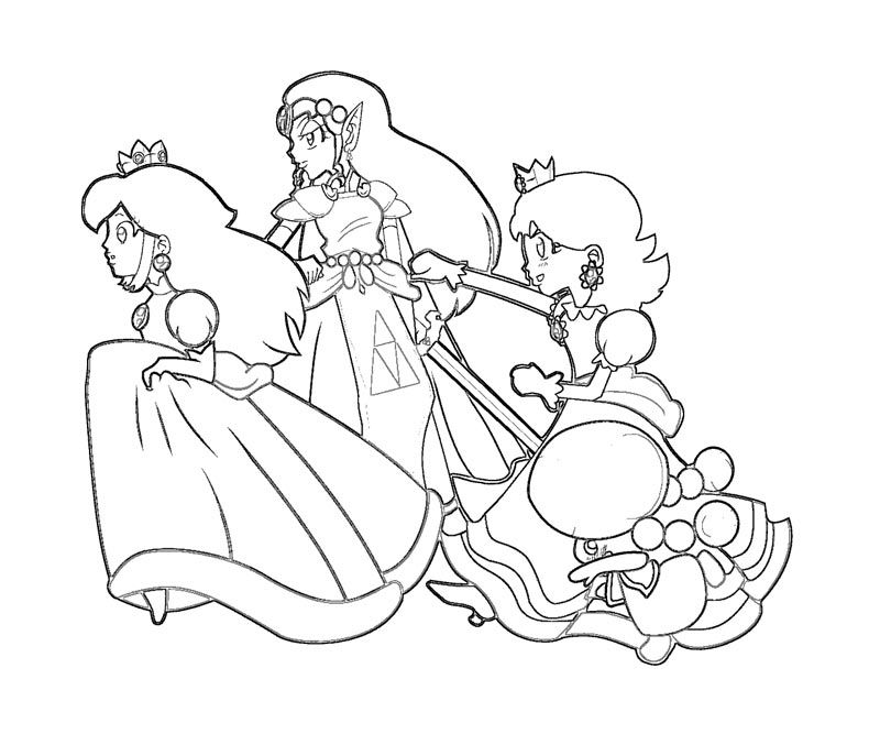 Rosalina Peach And Daisy Coloring Pages - Coloring Home