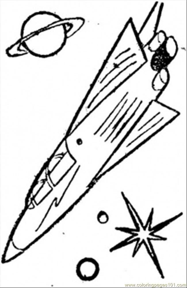 Coloring Pages Space Rocket Is Flying (Technology > Astronomy 