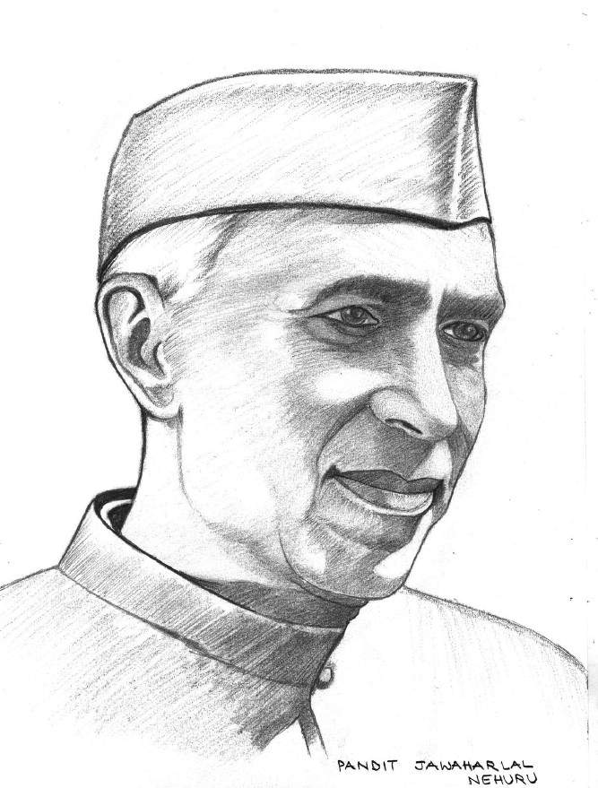 Coloring Pages of Pandit Jawahrlal Nehru First Prime Minister of 