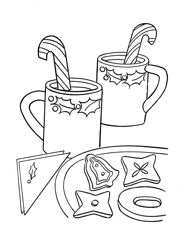 BlueBonkers : Christmas Coloring pages - Two Christmas Candy Canes