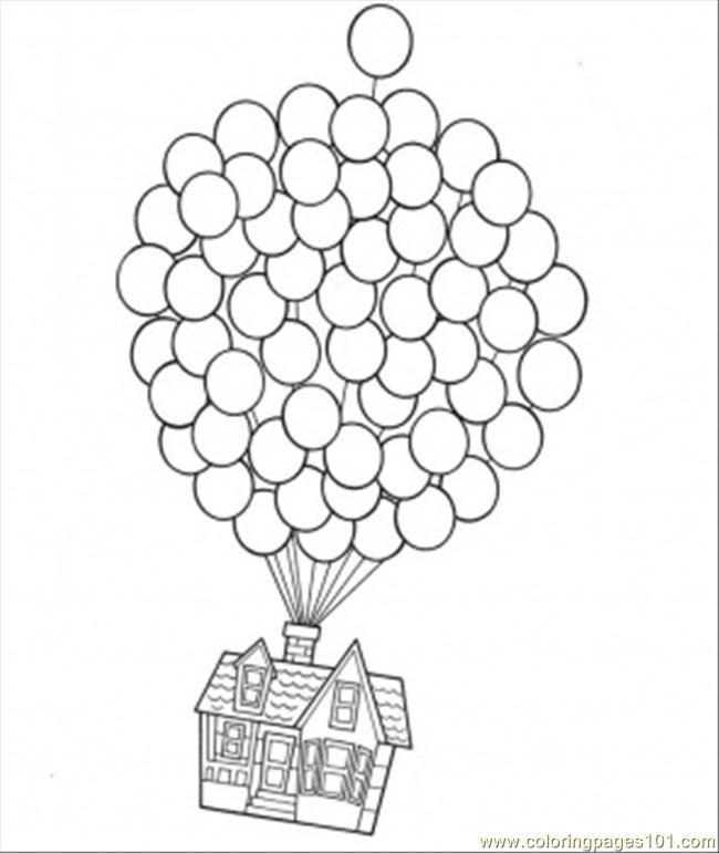 Coloring Pages House On Balloons (Cartoons > Others) - free 