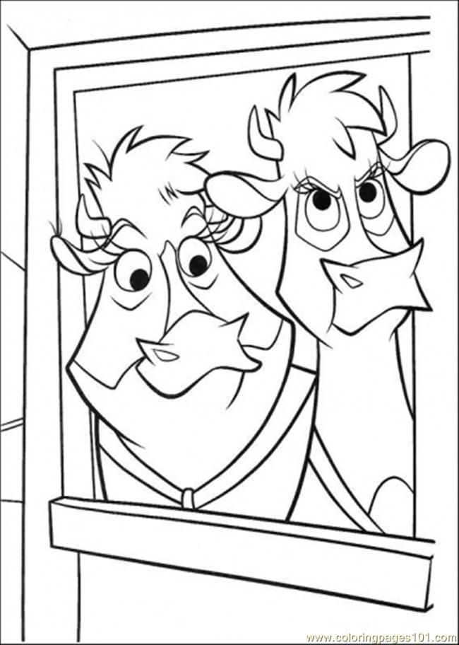 Coloring Pages Two Cows At The Window (Cartoons > Others) - free 