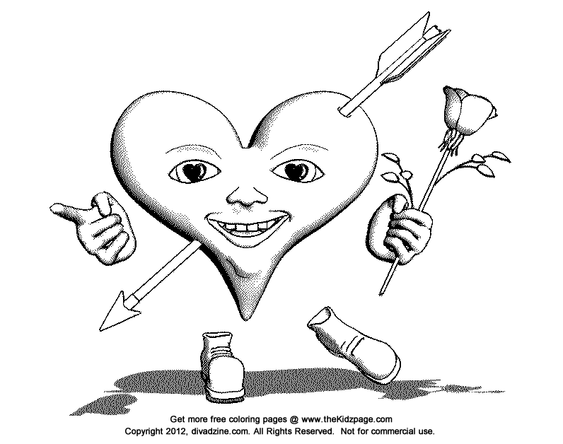 Heart with a Flower - Free Valentine's Day Coloring Pages for Kids 
