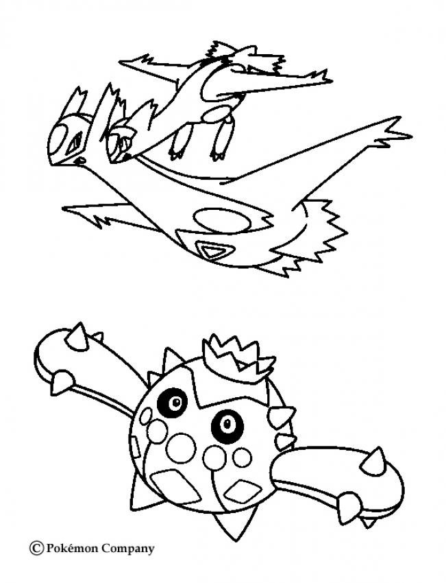 POKEMON BATTLES coloring pages - Latios and Cacnea