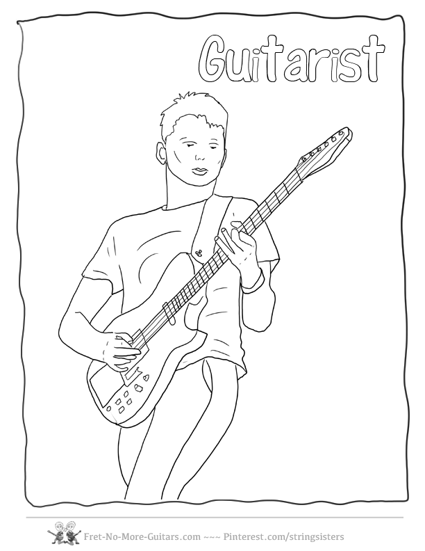 Electric Guitar Coloring Pages - Coloring Home