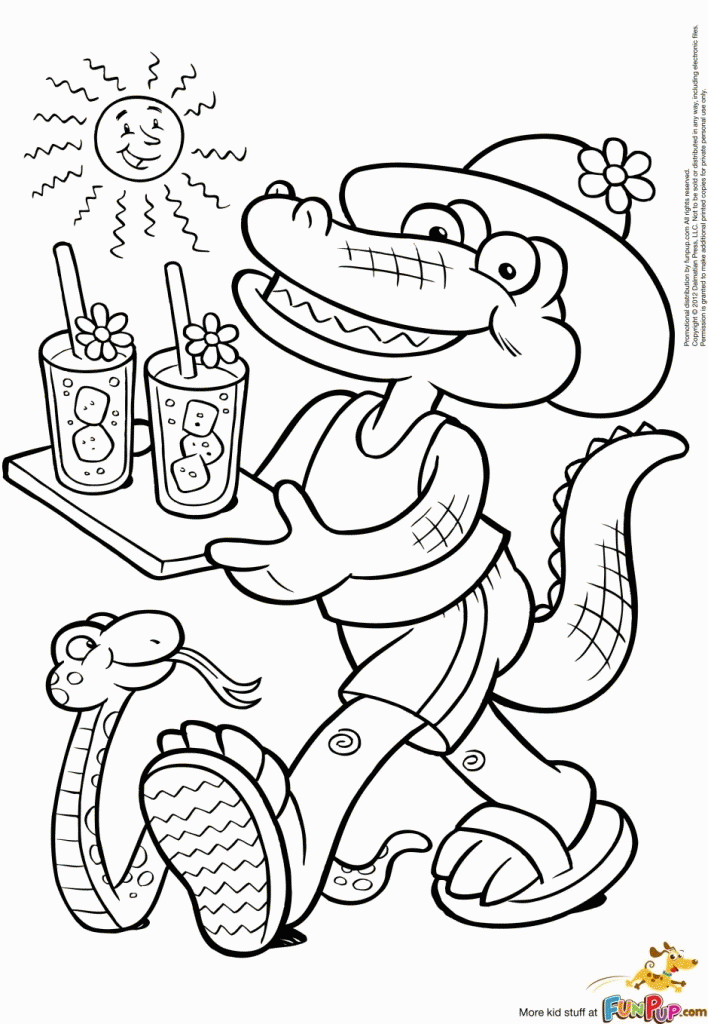 Funny: Free Alligator Coloring Pages Printable Kids Colouring 