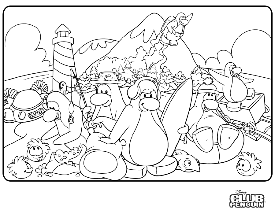 g pages of puffles Colouring Pages