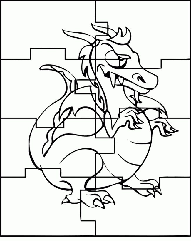 Games Puzzle With Picture Dragon Coloring Pages : KidsyColoring 