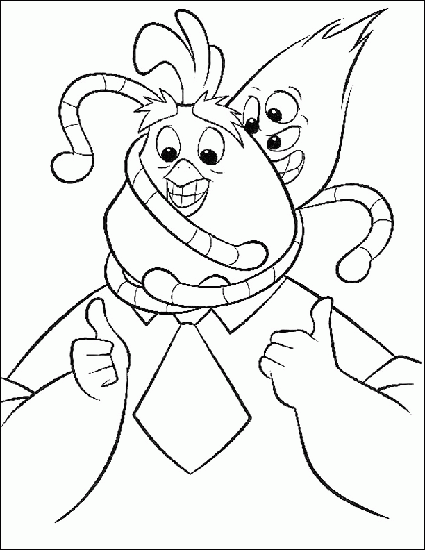 Father Chicken Little And Aliens Coloring Page - Chicken Little 