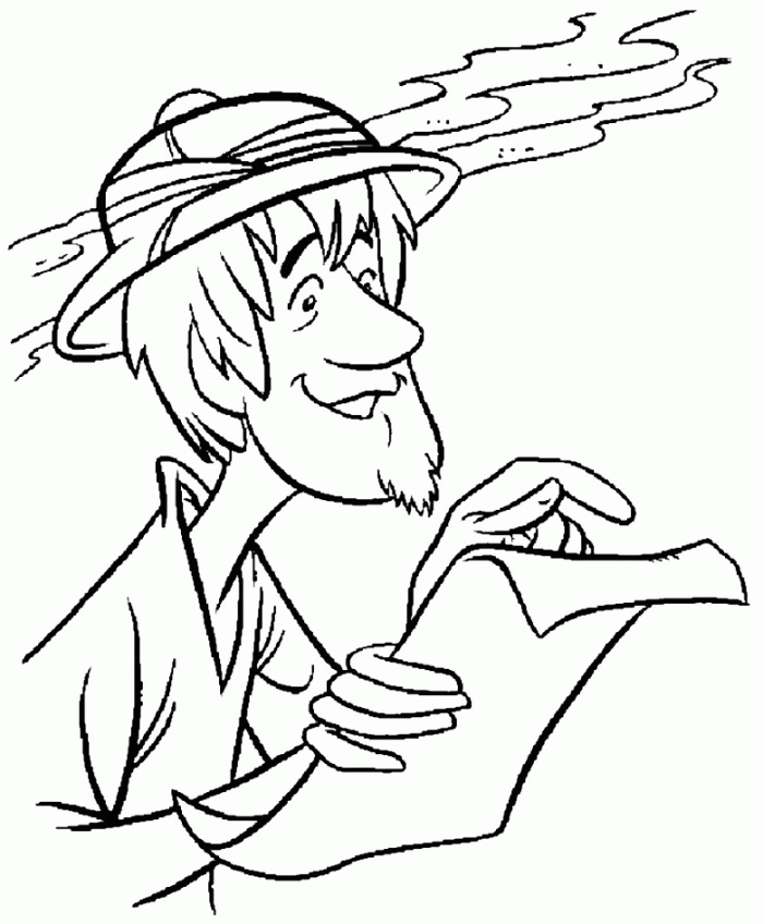 Archaeologist Shaggy Scooby Doo Coloring Pages - Cartoon Coloring 