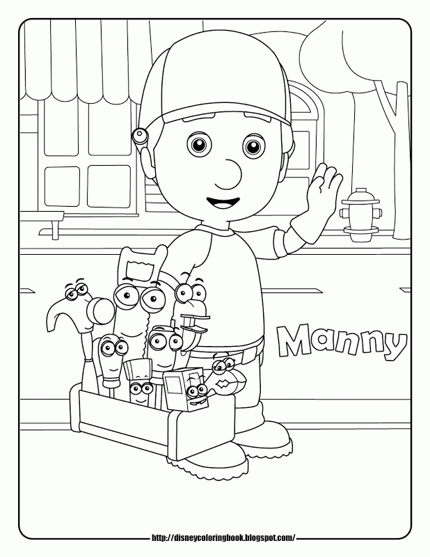 handy manny hammer coloring pages