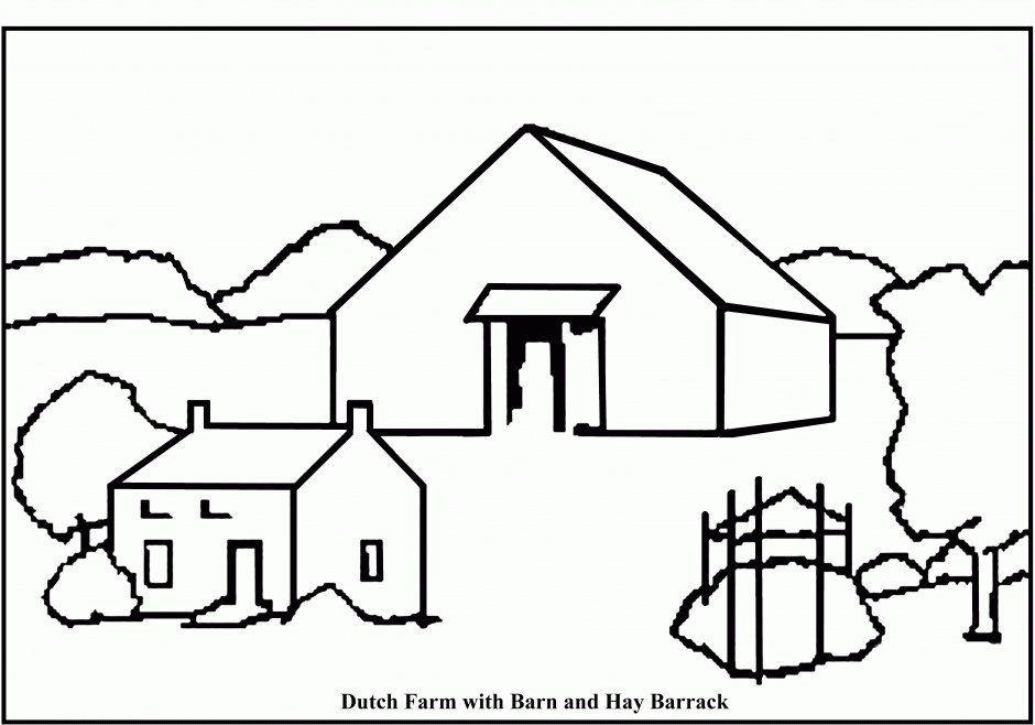 Farm Coloring Pages Farm Scene Coloring Pages Kids Coloring Pages 