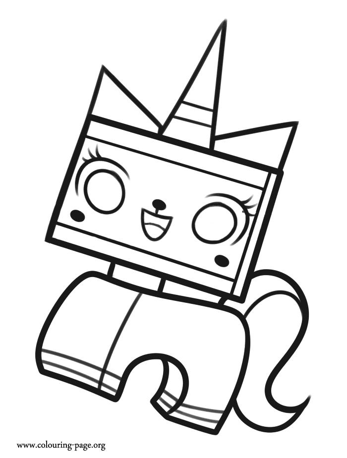 The Lego Movie - Unikitty, a unicorn coloring page