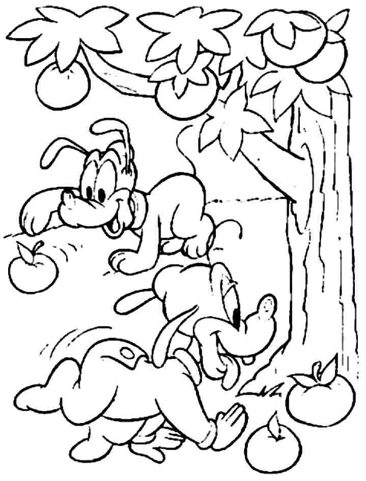 Cartoon Disney Pluto Coloring Sheets Printable Free For Girls & Boys #