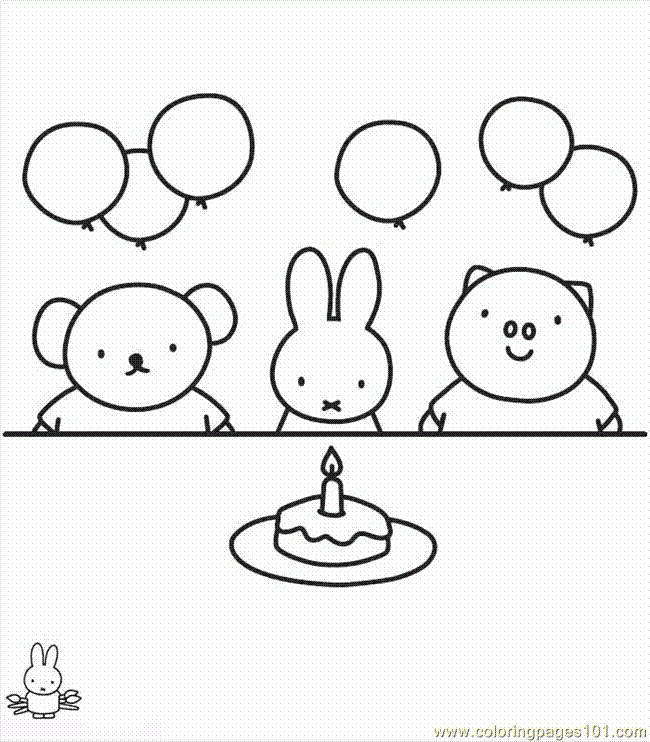 Coloring Pages Miffy 007 (Cartoons > Miffy) - free printable 