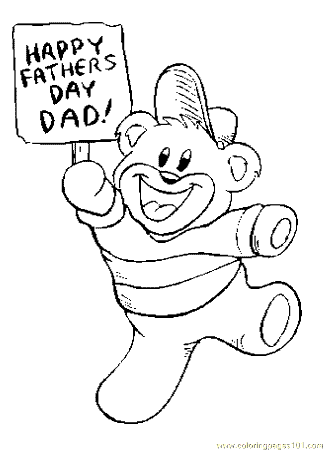 Coloring Pages Bear Fathers Day (Mammals > Bear) - free printable 
