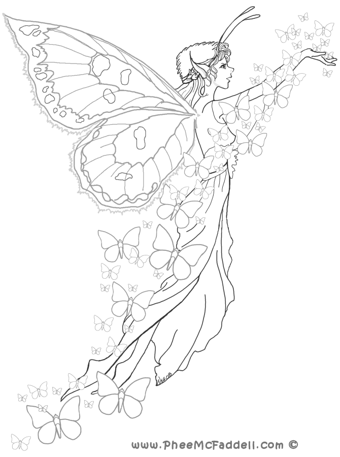 Butterfly Fairy Coloring Page