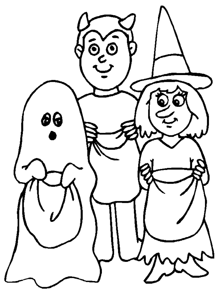 Trick or Treat Coloring Pages To Print - Halloween Coloring Pages 