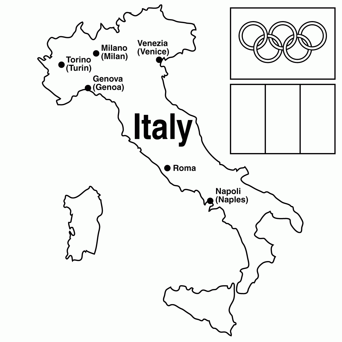 Map Of Italy For Kids Printable Map Of Italy For Kids   Coloring Pages For Kids And For 