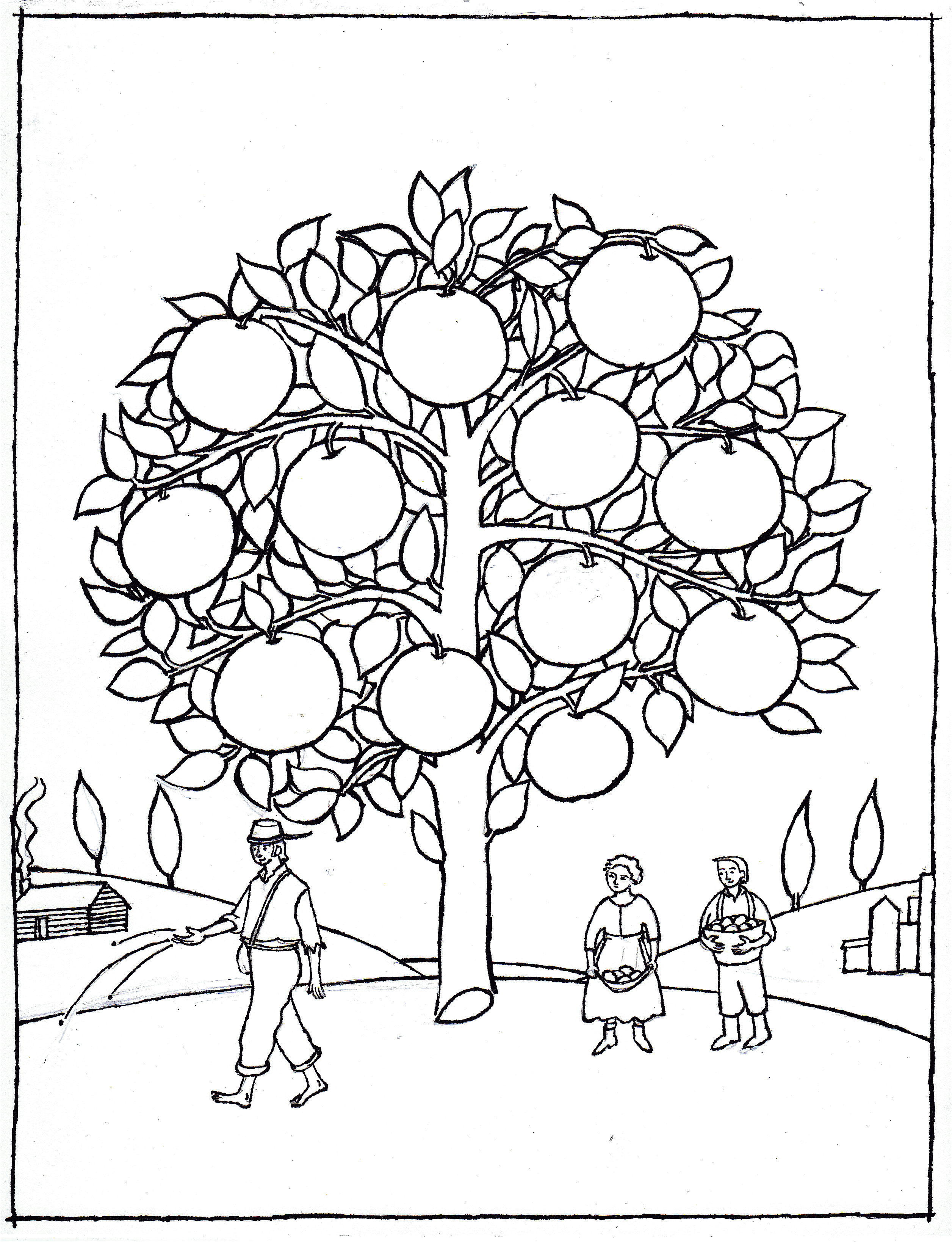 Orange Tree Coloring Page Coloring Home