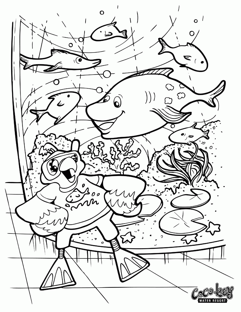 Fish Tank Coloring Page