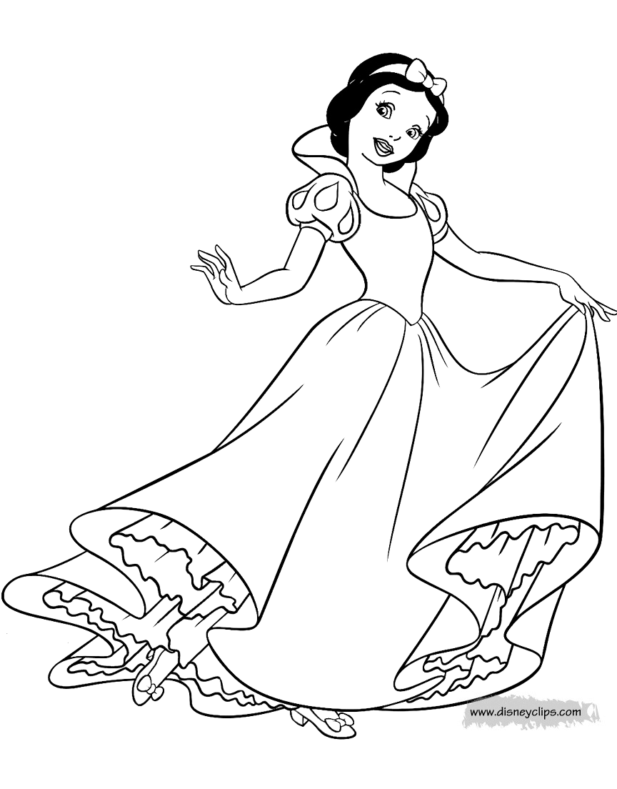 Snow White and the Seven Dwarfs Coloring Pages | Disneyclips.com