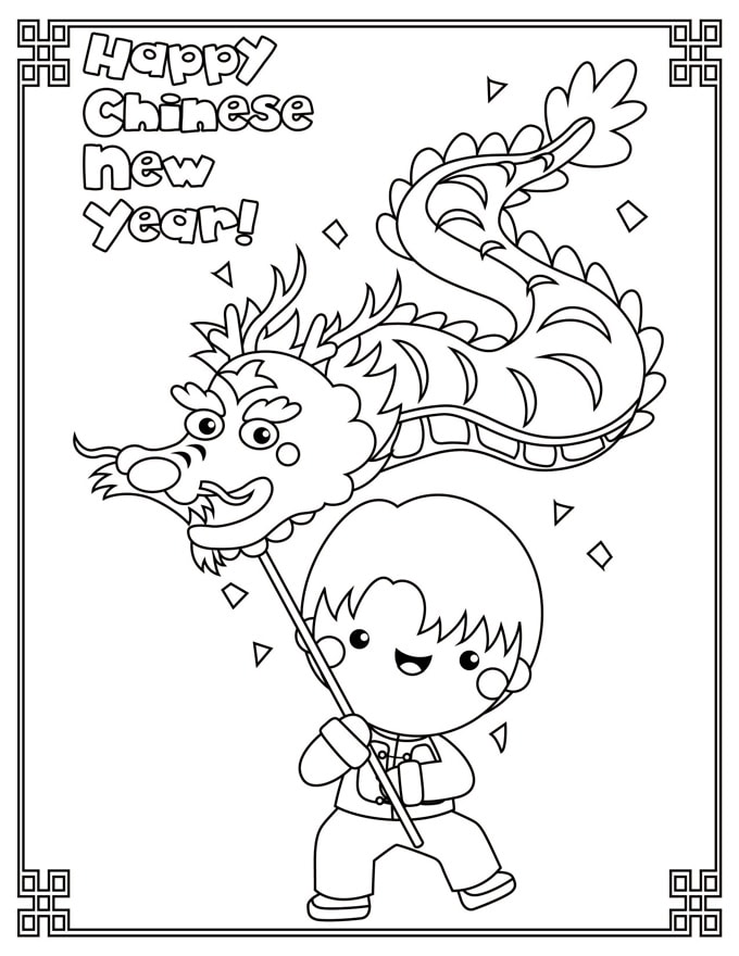 Chinese New Year Printables Free: Colouring Pages Word Search Bingo