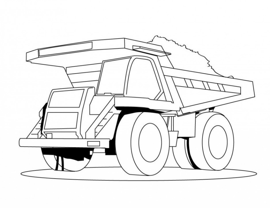 dump truck coloring page - Clip Art Library