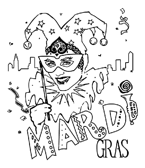 Mardi Gras Jester Coloring Page | crayola.com