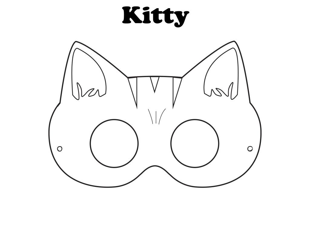 Free Printable Halloween Kitty Mask - Color it yourself! | Halloween masken  basteln, Schablonen zum ausdrucken, Masken basteln