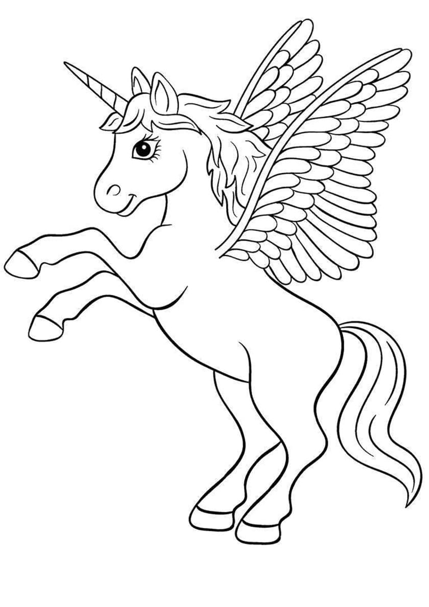 Unicorn With Wings Coloring Pages