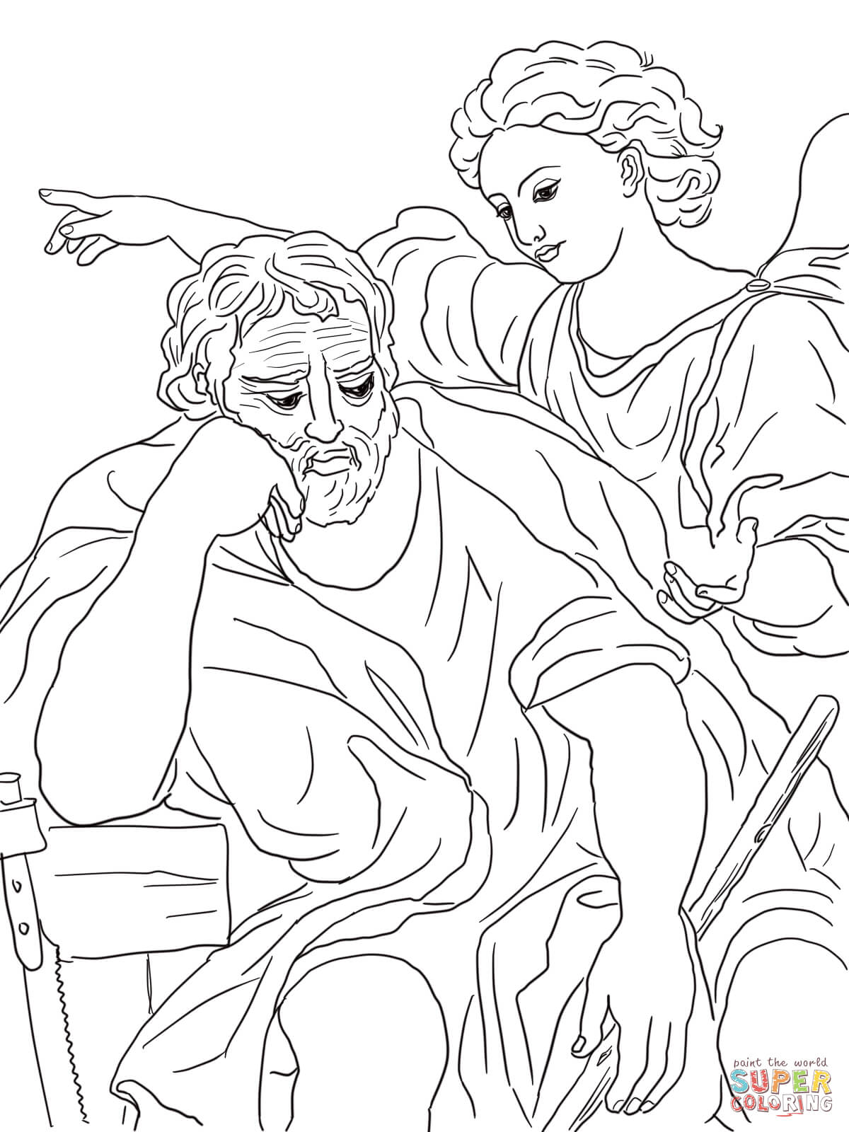 The Dream of Saint Joseph coloring page | Free Printable Coloring ...