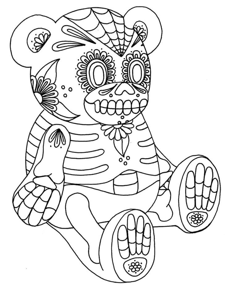 Sugar Skull Coloring Page | Printable Coloring Pages | Coloring ...