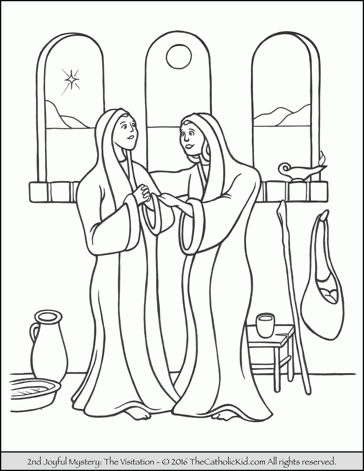 The Visitation Coloring Page - Coloring Home