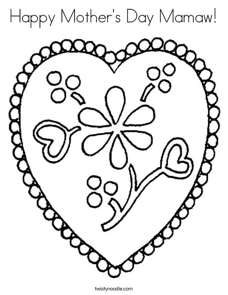 Happy Mother's Day Mamaw Coloring Page - Twisty Noodle
