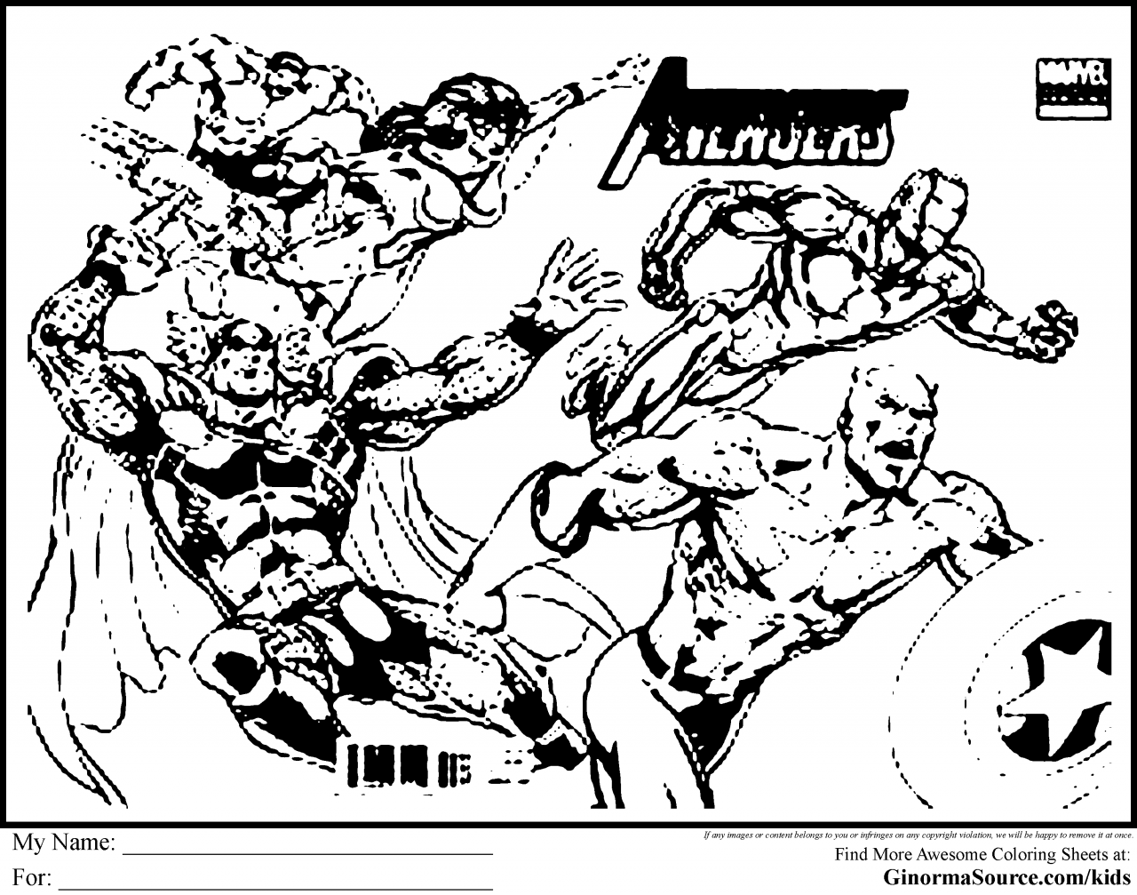 Avengers Coloring Pages Coloring Page For Kids | Kids Coloring