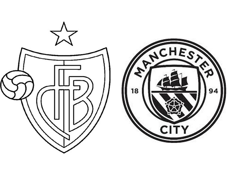 Coloring page UEFA Champions League 2018 : FC Basel 1893 v Manchester City  FC 3