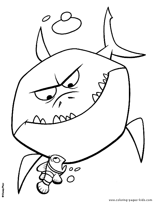 Free Bruce Finding Nemo Coloring Page