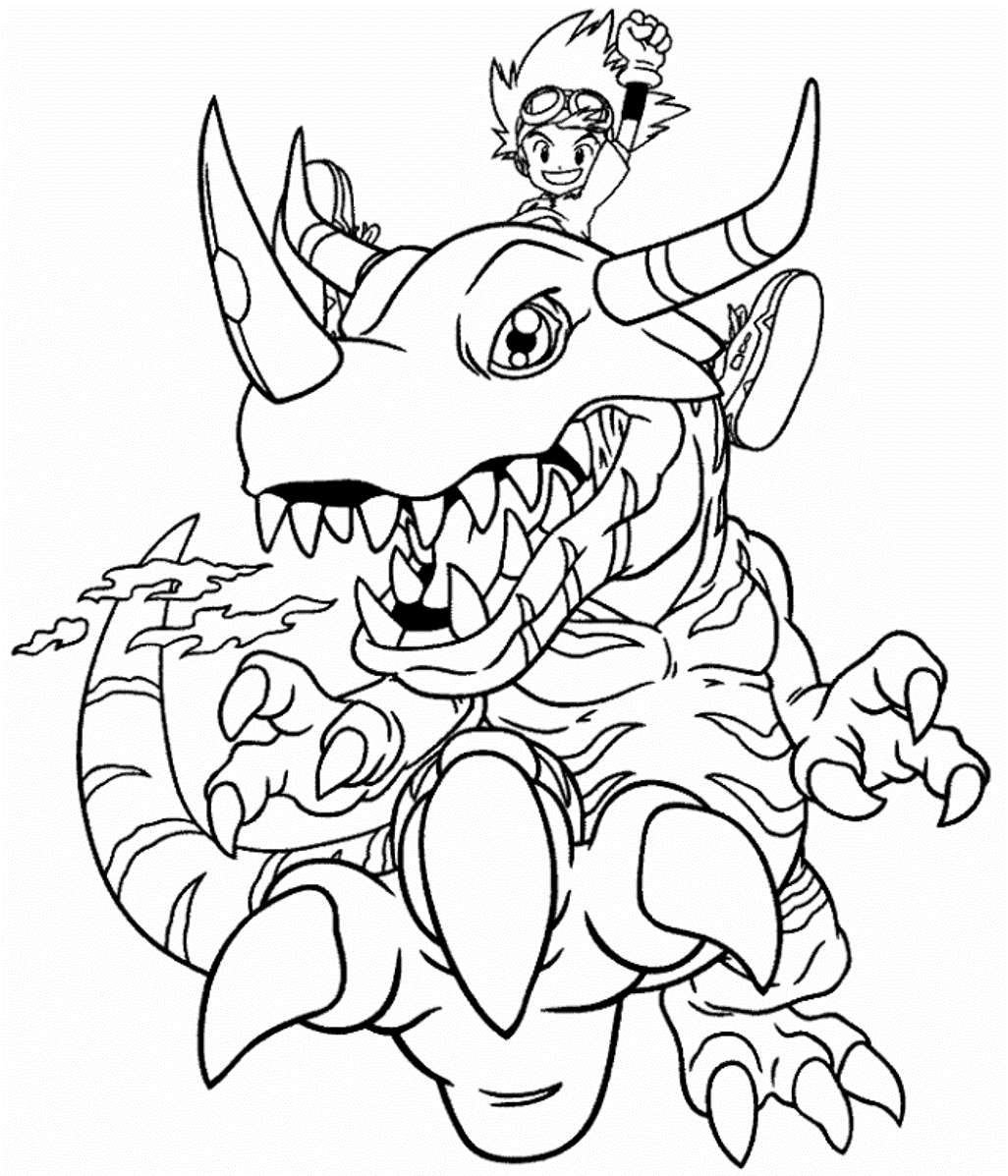Metal Greymon Digimon Coloring Pages | Cartoon Coloring pages of ...
