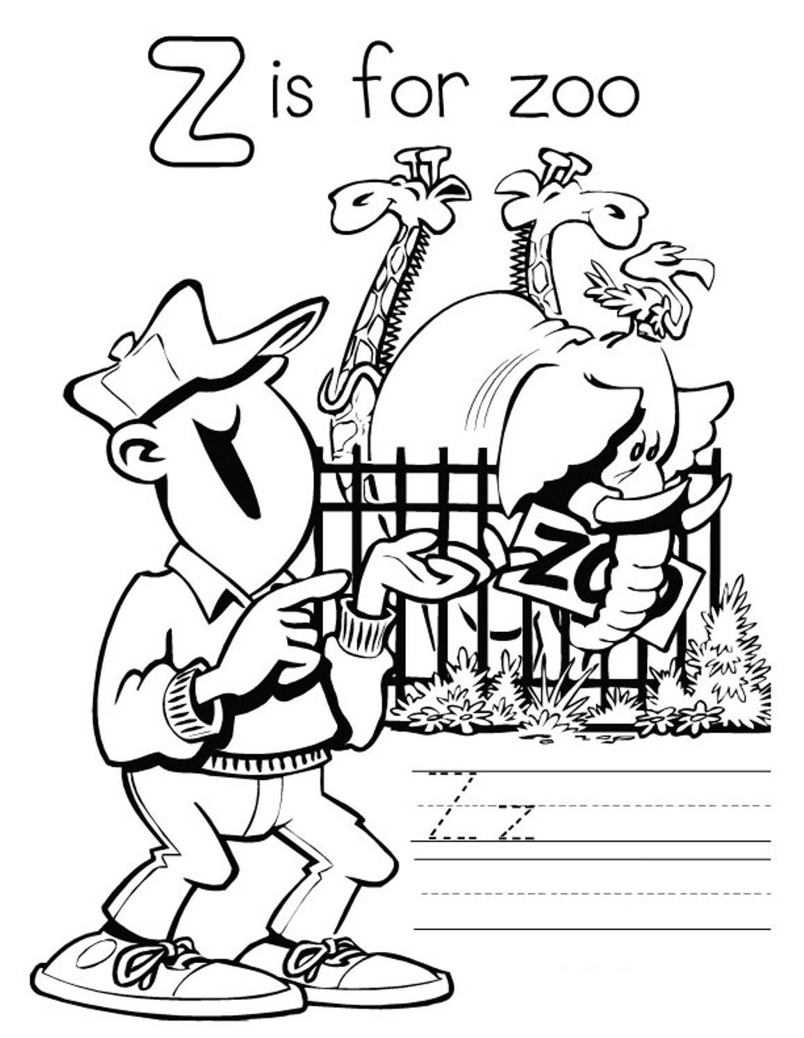 Zoo Coloring Pages : Z For Zoo Alphabet Coloring Pages. Alphabet ...